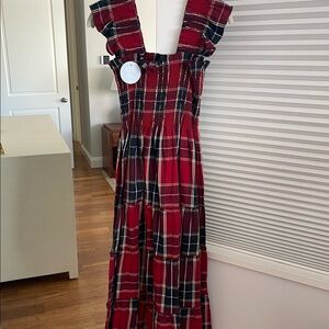 NWT Hill House Home Ellie Nap Dress in Red Tartan